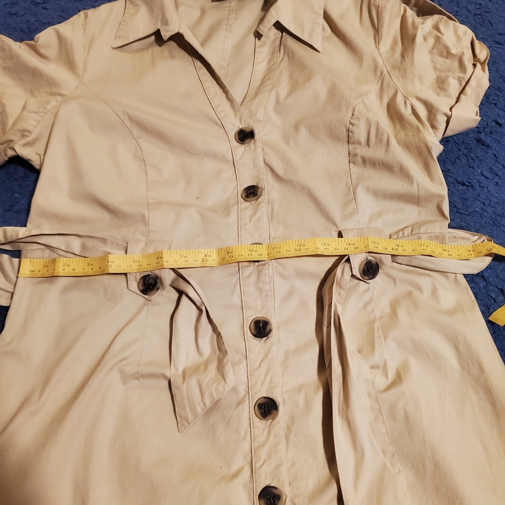 Millennium Chic Beige Button-Front Midi Dress, Si… - image 2